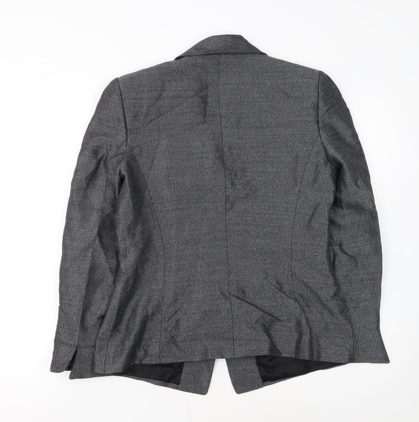Dana Buchman Women’s Grey Tweed Blazer Size 8 Single-Breasted Jacket