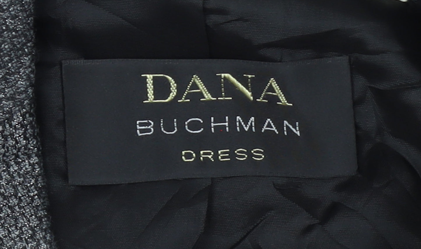 Dana Buchman Women’s Grey Tweed Blazer Size 8 Single-Breasted Jacket