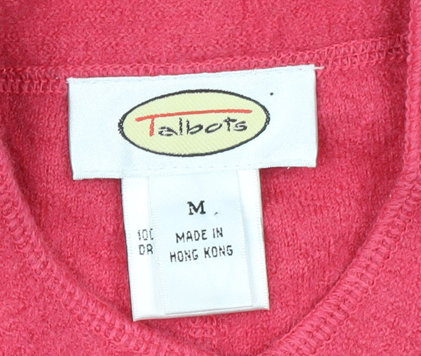 Talbots Womens Pink Wool Mock Neck Button Cardigan Medium