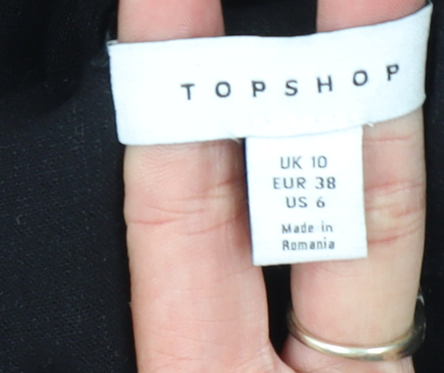 Topshop Women Black Linen Blend Wide Leg Sleeveless Jumpsuit UK 10