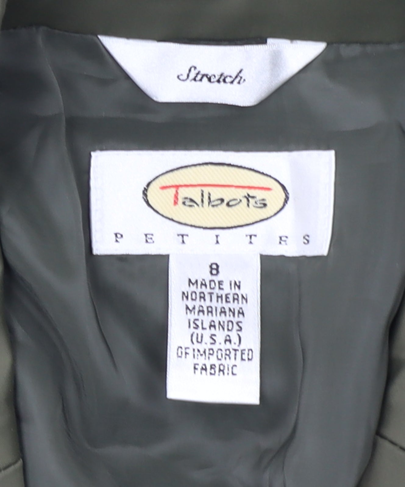 Talbots Petites Green Stretch Blazer Jacket Women's Size 8