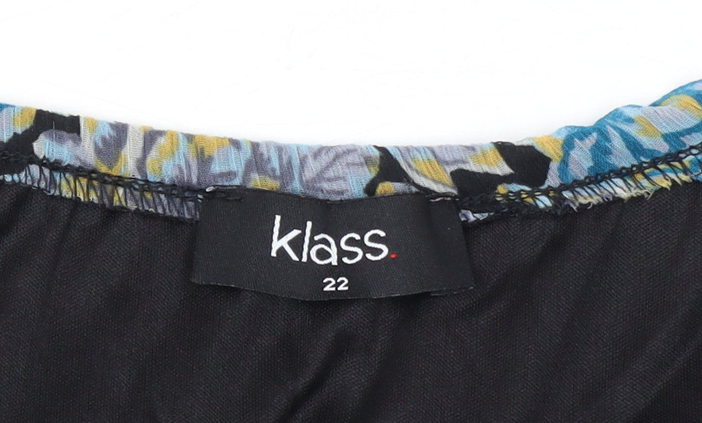 Klass Women’s Blue Floral Chiffon Tunic Blouse Size 22