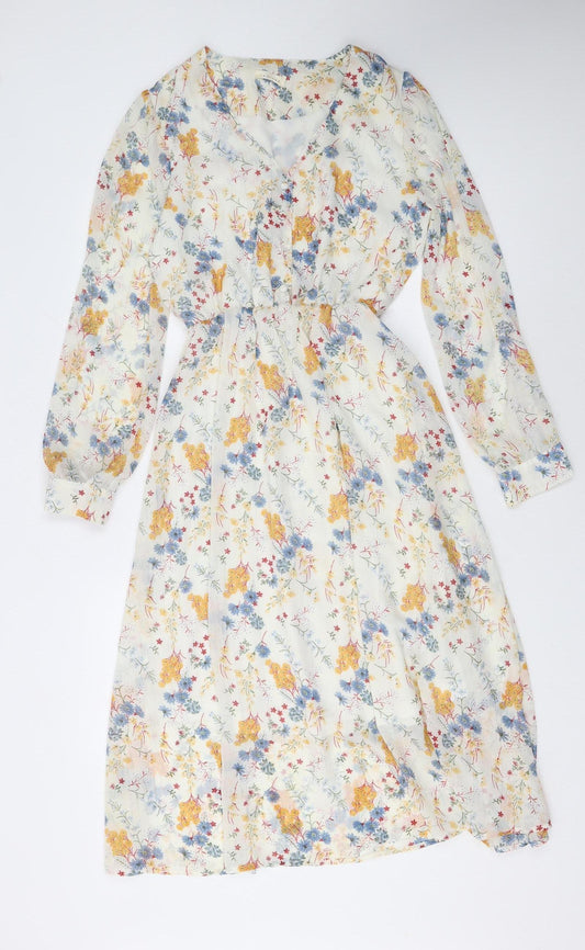 Artlove Women's Multicoloured Floral Midi A-Line Dress Size S