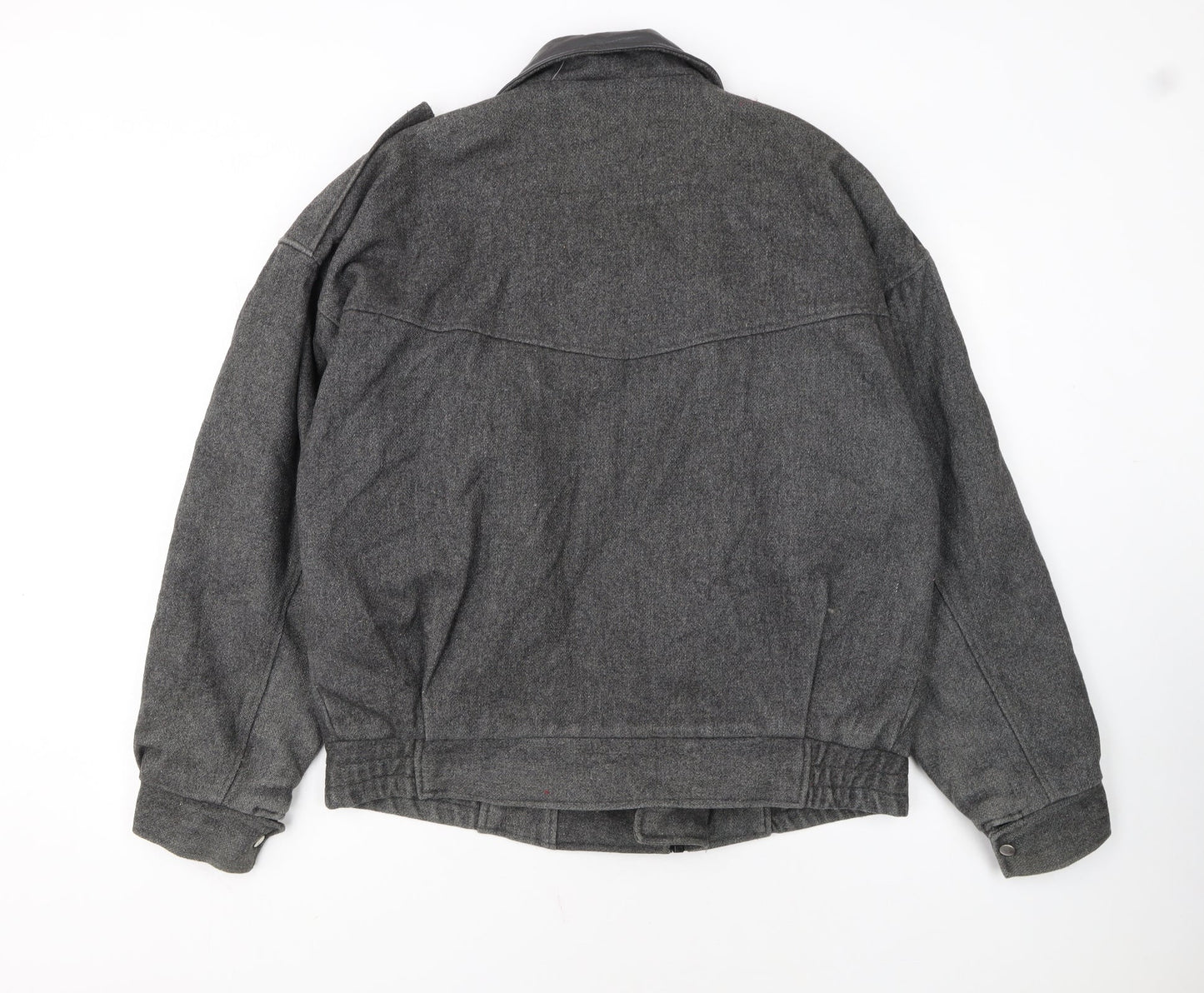American Male Unisex Grey Wool Bomber Jacket L Classic Retro Style