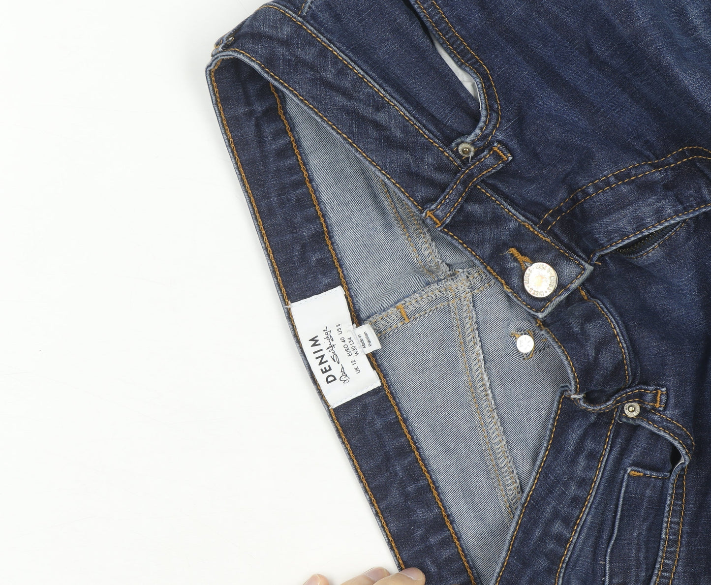 Pull & Bear Women's Blue Skinny Mid Rise Stretch Denim Jeans Size 12