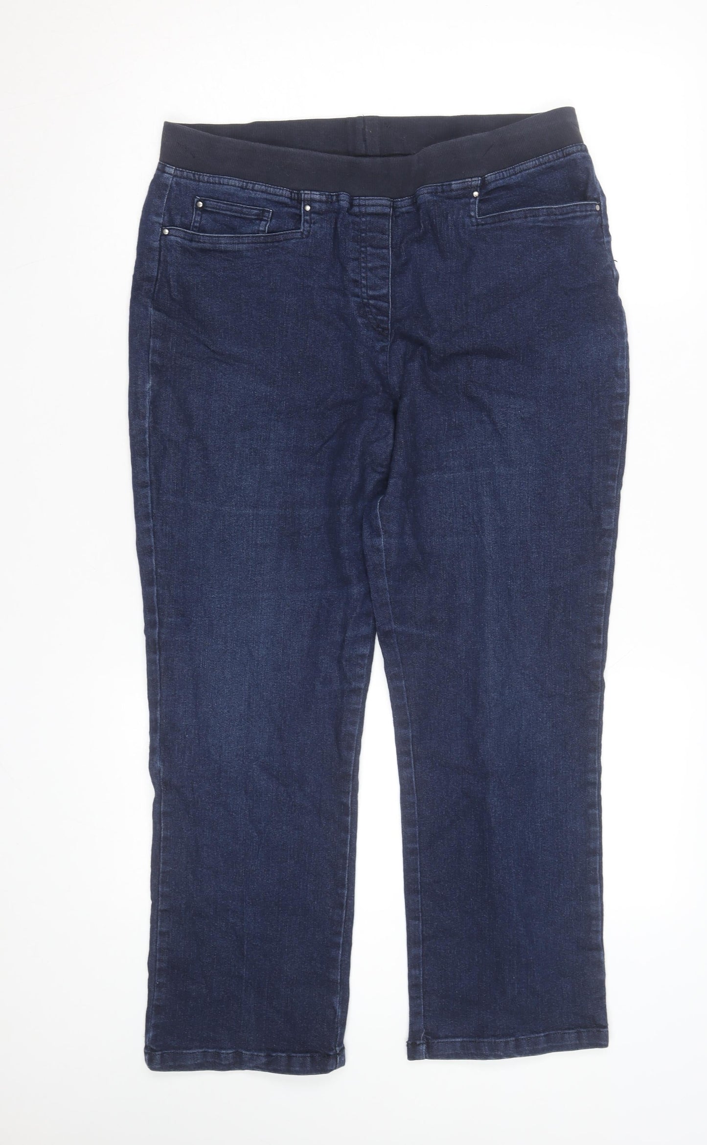 Gloria Vanderbilt Women's Blue Stretch Denim Pull-On Jeans Size 14