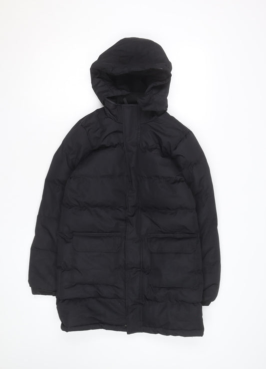 Mountain Warehouse Boys Black Hooded Puffer Jacket Coat 11-12 Years Winter Warm