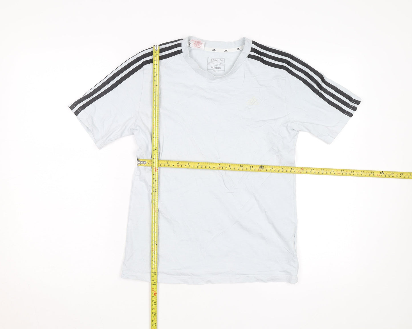 Adidas Boys Light Blue Short Sleeve Crew Neck T-Shirt Size 13-14 Years