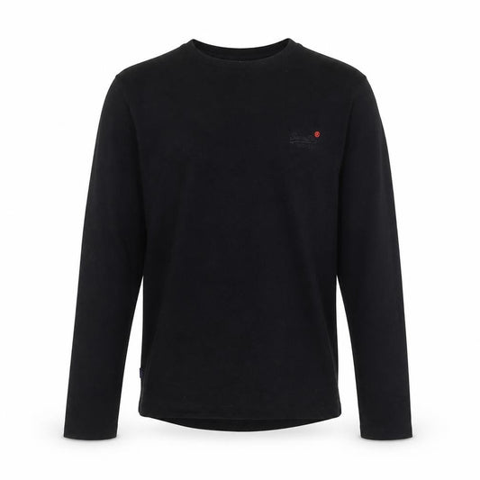 Superdry Men's Black Long Sleeve Cotton Crew Neck Top XL
