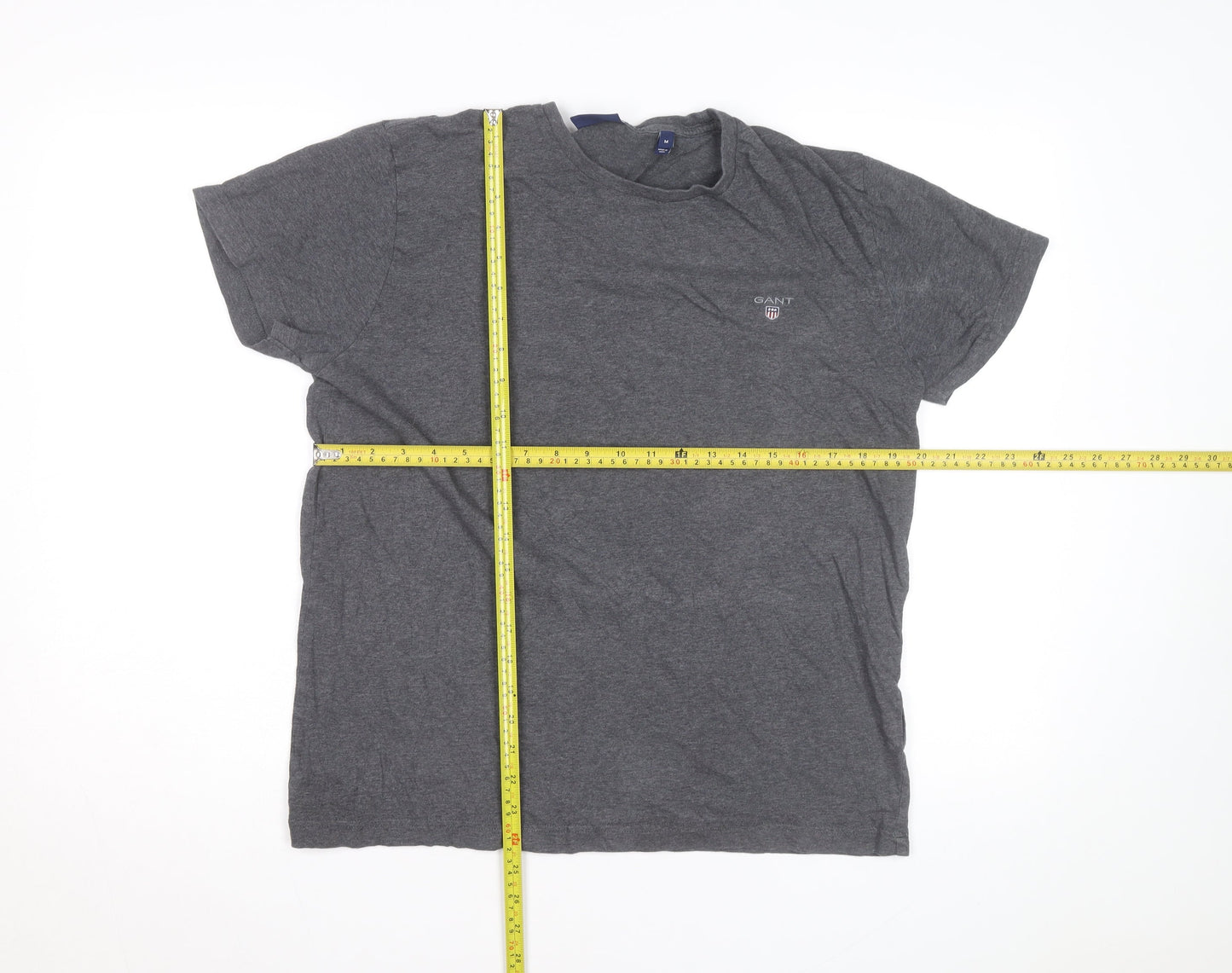 GANT Men's Grey Regular Fit Crew Neck Cotton T-Shirt M