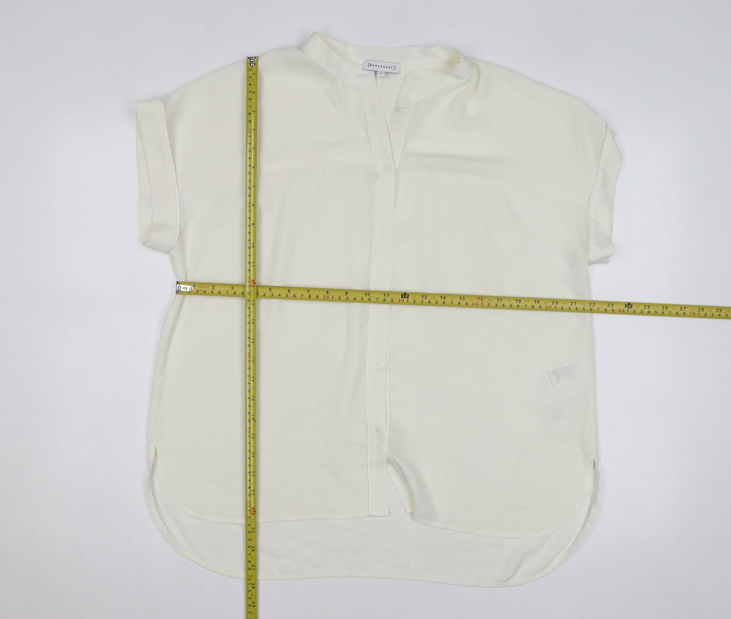 Warehouse Women’s Ivory Short Sleeve Relaxed Blouse Size 16