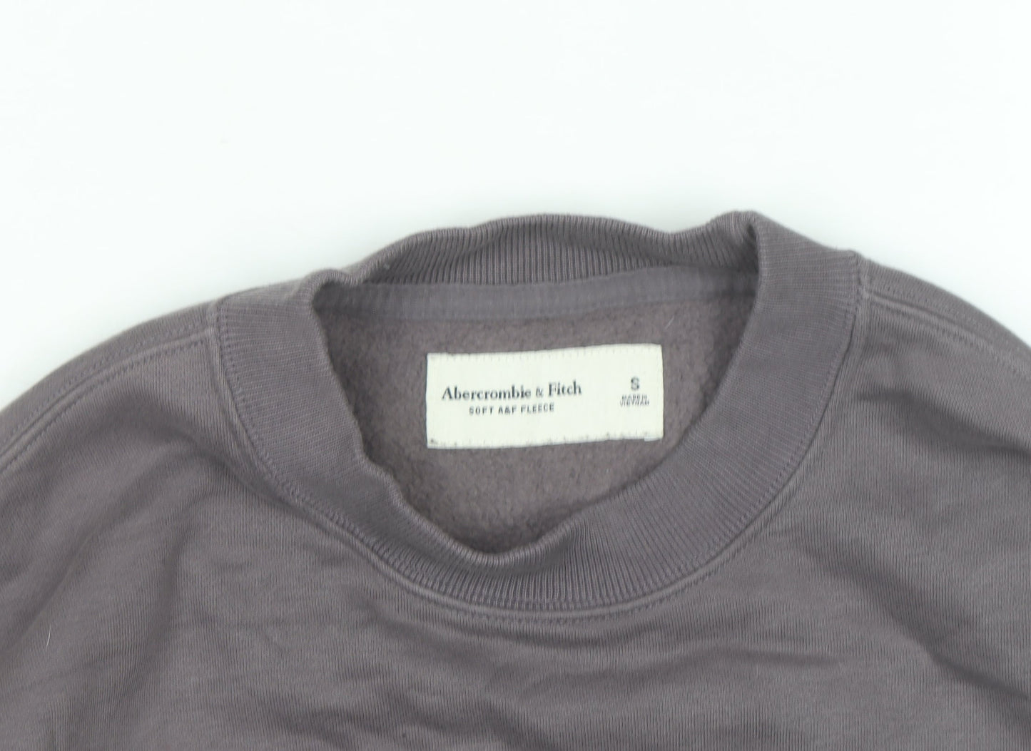 Abercrombie & Fitch Mens Grey Pullover Sweatshirt Size S Logo Fleece