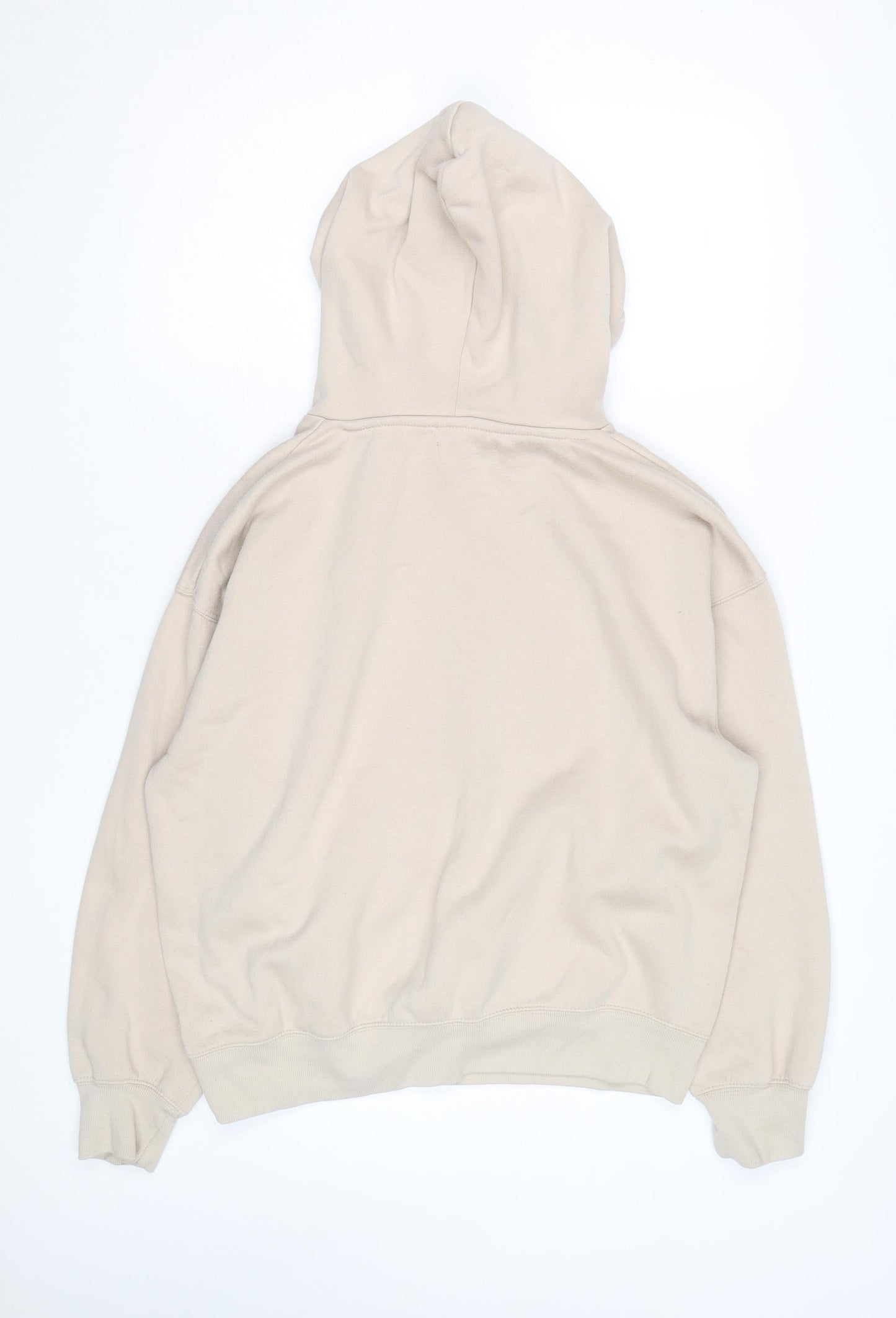 Pull & Bear Unisex Beige Pullover Hoodie Size M Fleece Casual