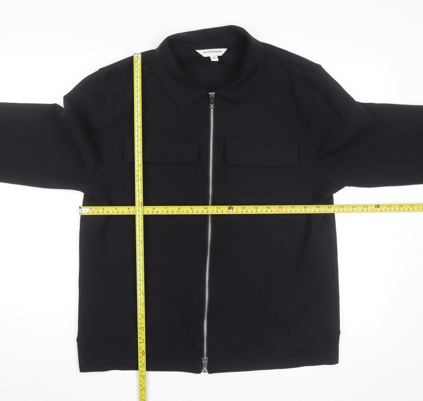 Marks and Spencer Autograph Men's Black Cotton Blend Zip Jacket M
