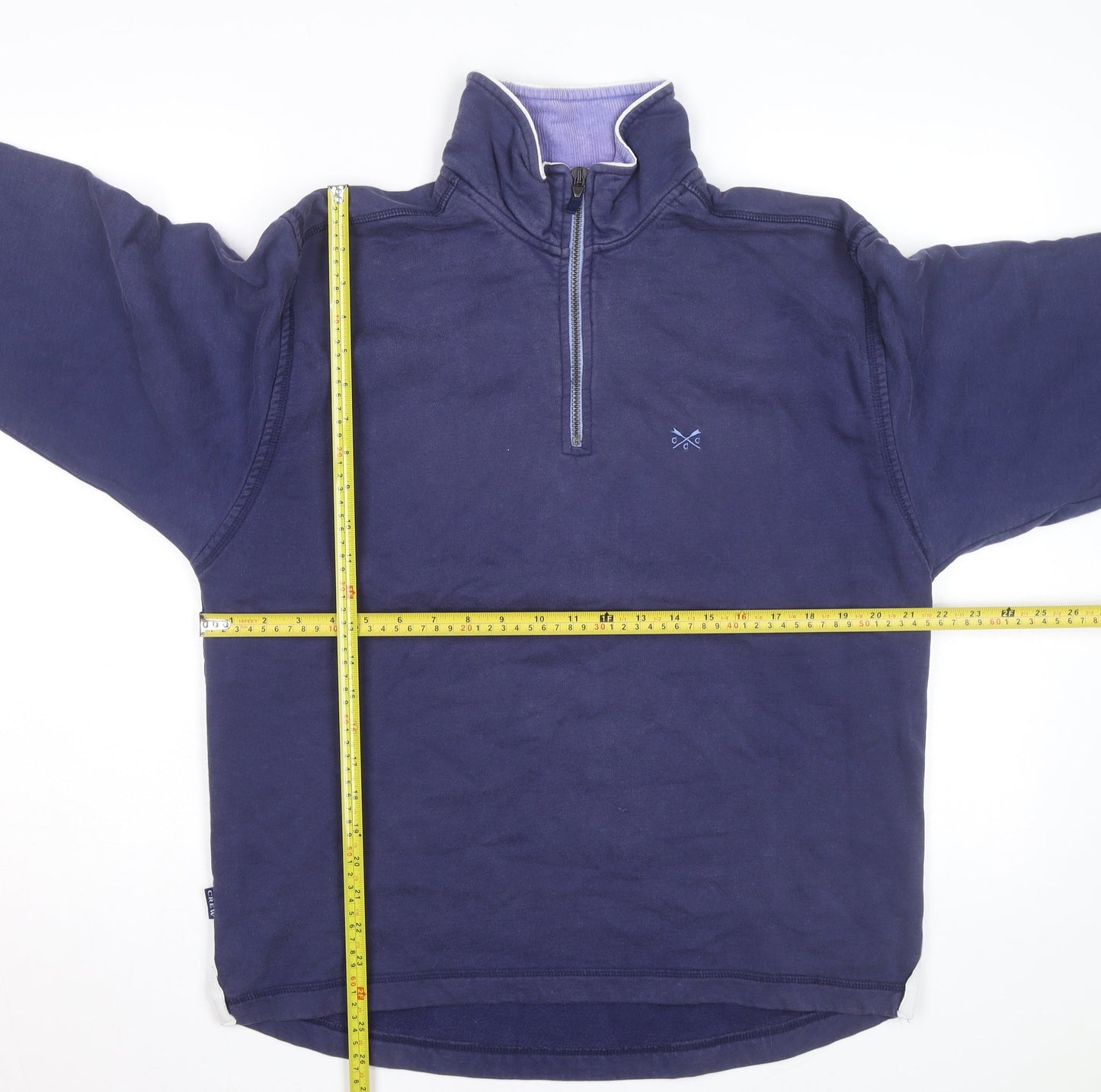 Crew Clothing Co Men’s Blue 1/4 Zip Pullover Sweatshirt Size S