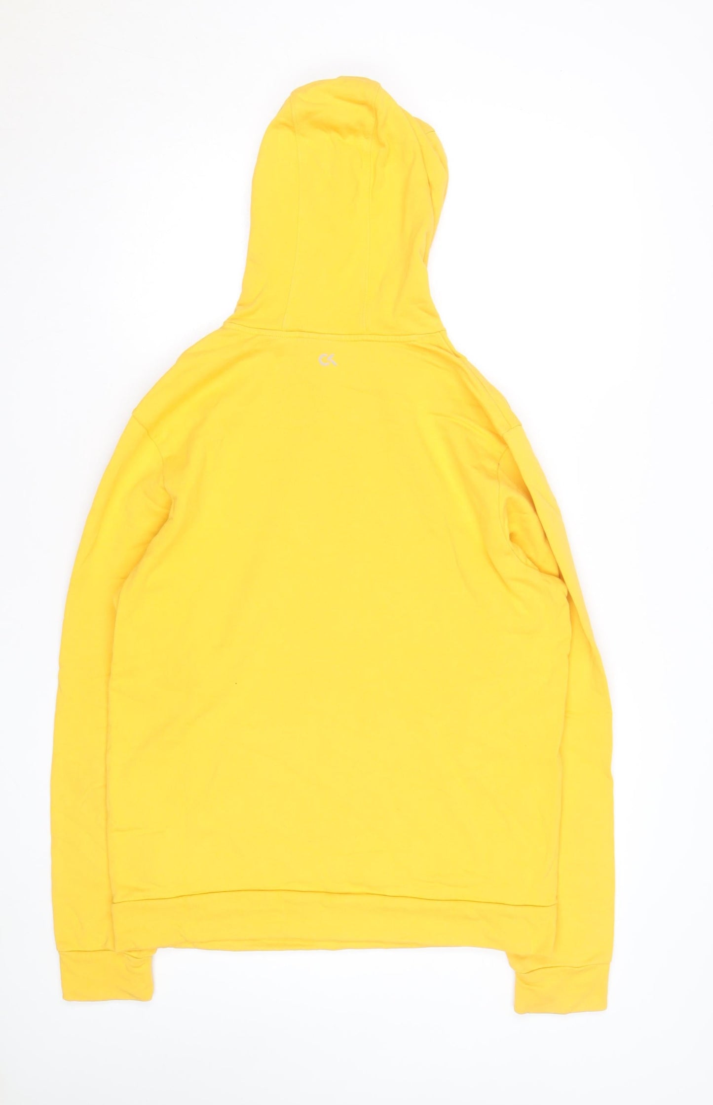 Calvin Klein Men’s Yellow Pullover Hoodie Size L Regular Fit