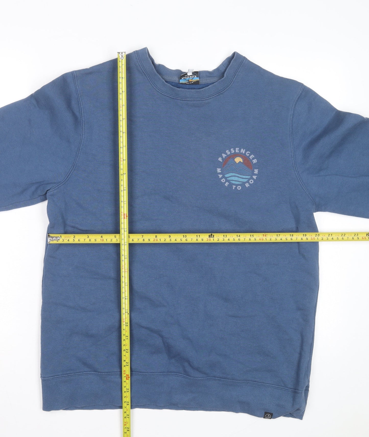 Passenger Mens Blue Crew Neck Pullover Sweatshirt Size M