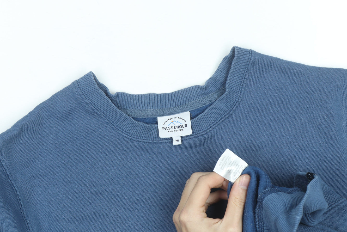 Passenger Mens Blue Crew Neck Pullover Sweatshirt Size M