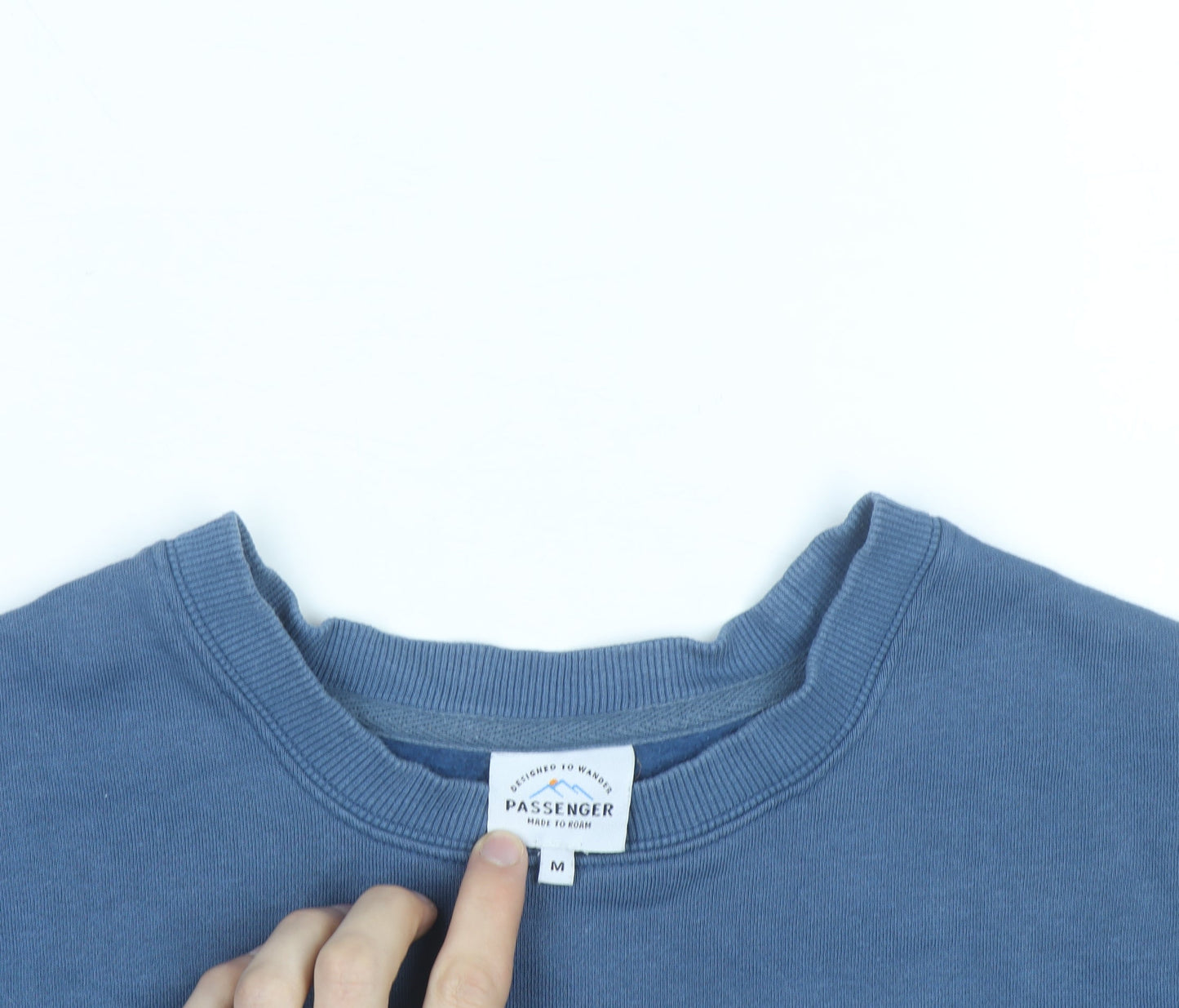 Passenger Mens Blue Crew Neck Pullover Sweatshirt Size M