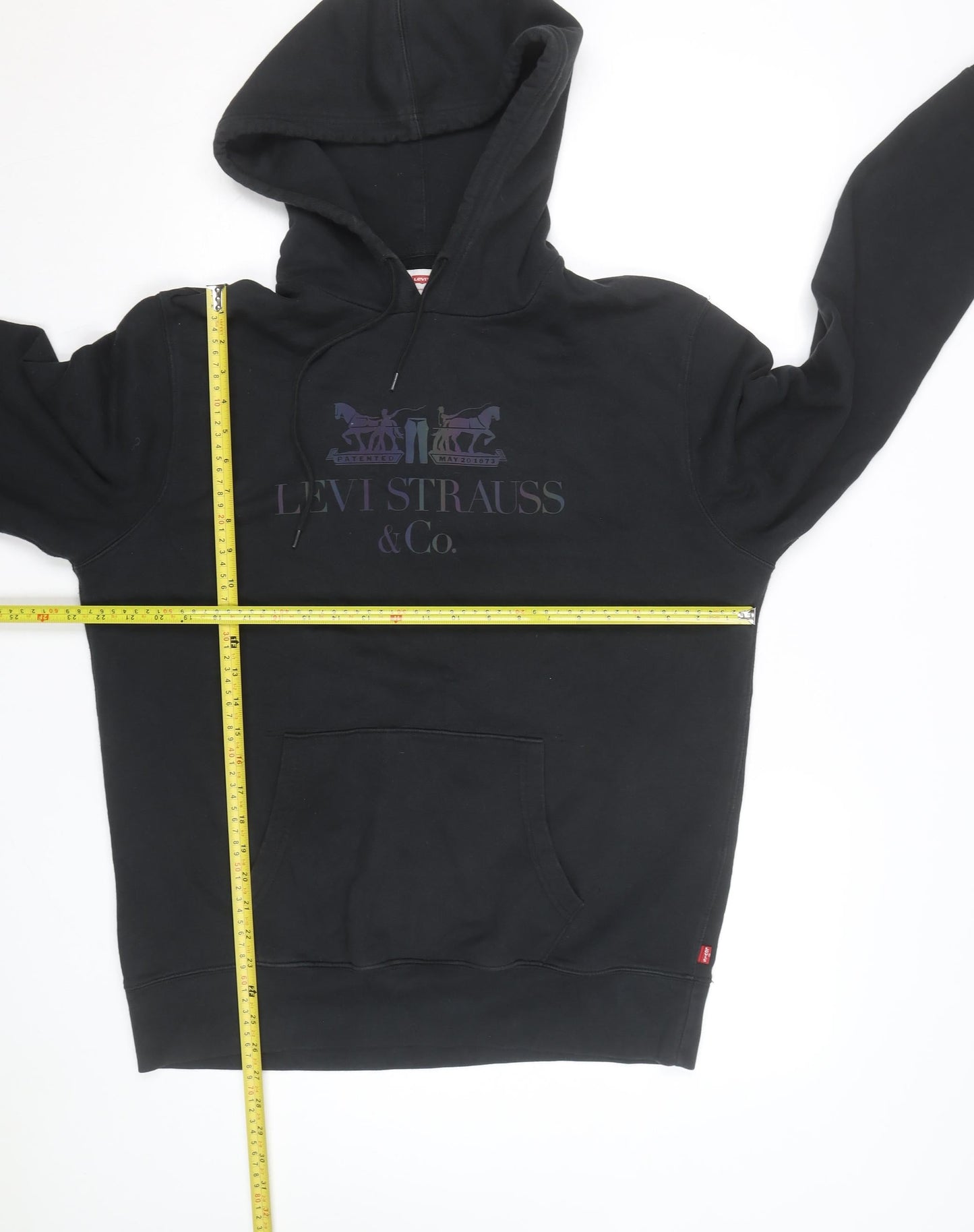 Levi's Men's Black Pullover Hoodie L Regular Fit Graphic Fleece