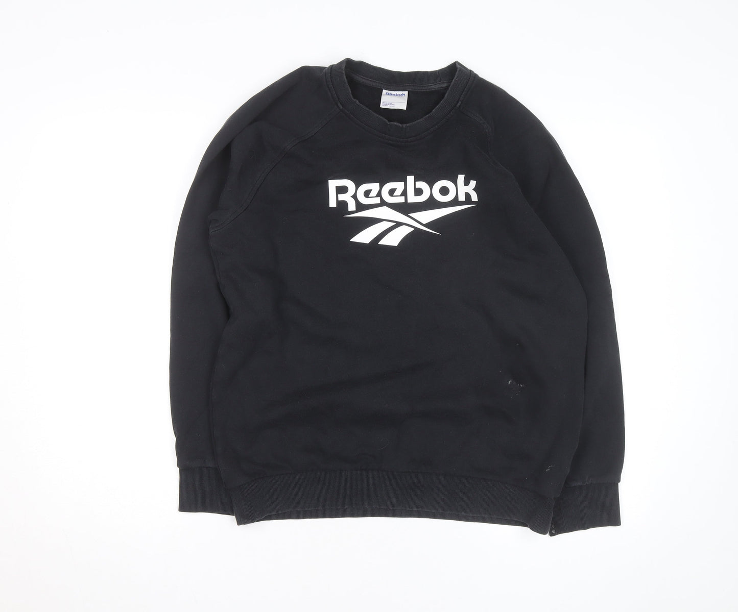 Reebok Unisex Black Medium Pullover Crew Neck Logo Sweatshirt