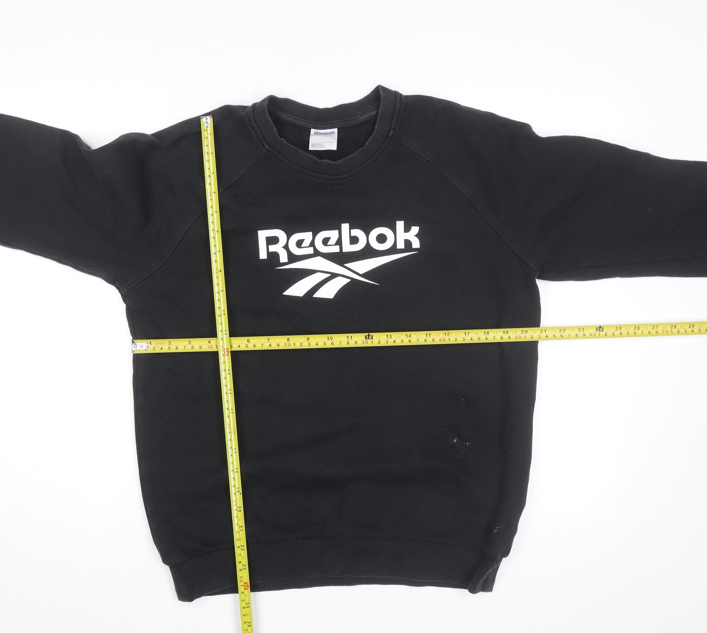 Reebok Unisex Black Medium Pullover Crew Neck Logo Sweatshirt