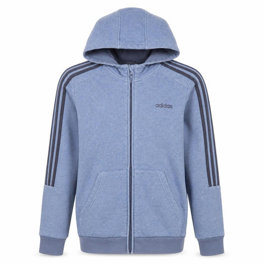 Adidas Boys Blue Full Zip Hoodie Size 13-14 Years Cotton Blend