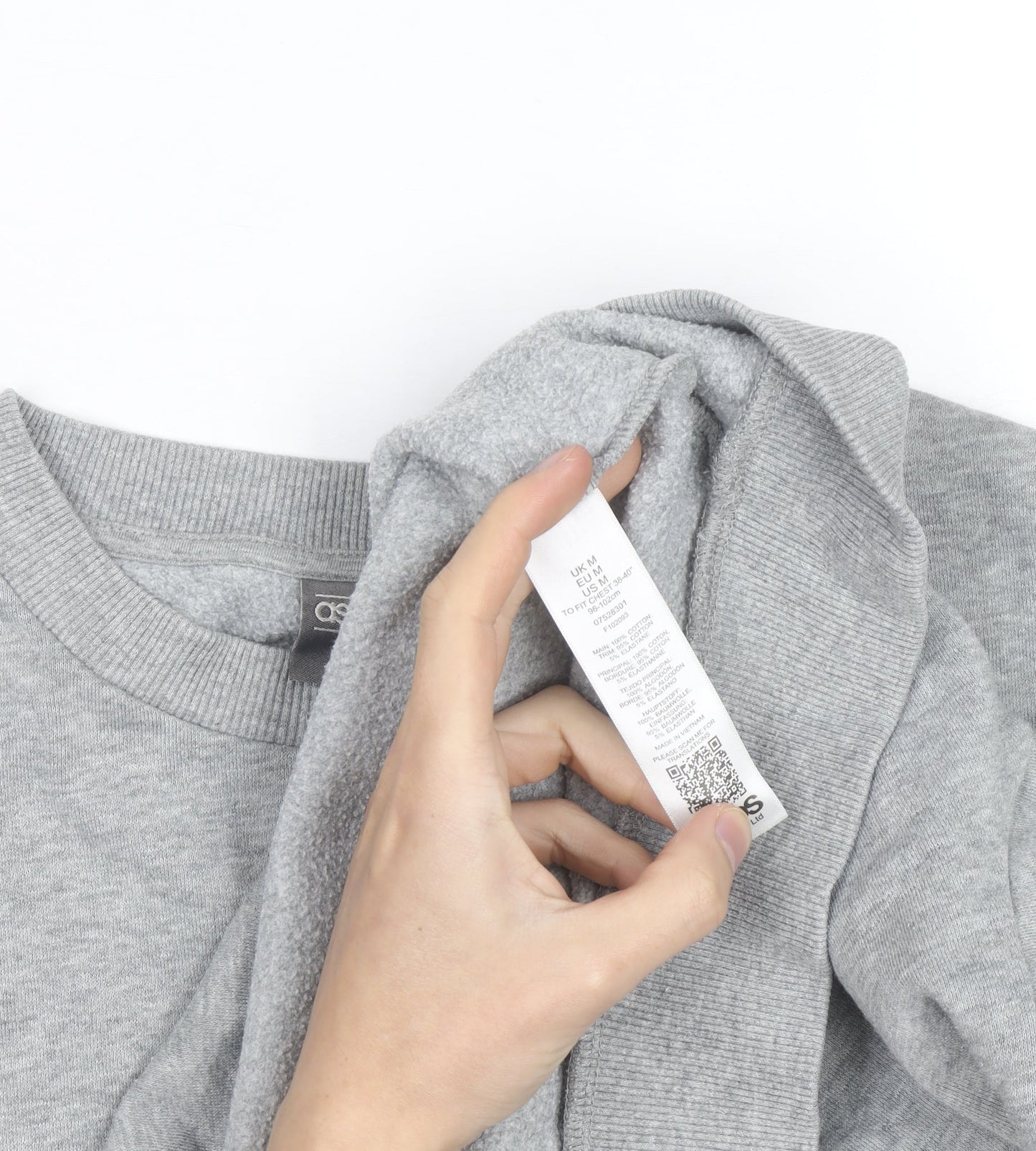 ASOS Men’s Grey Pullover Sweatshirt Size M Regular Fit Crew Neck