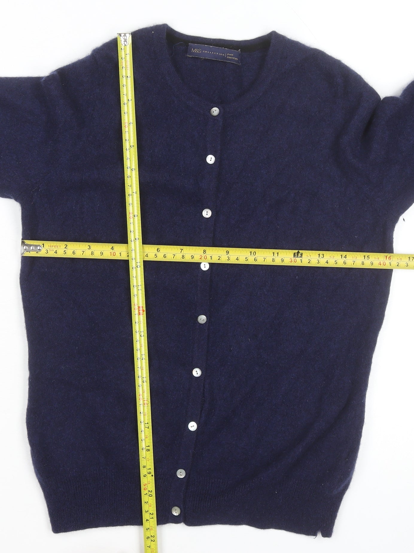 Marks and Spencer Women Navy Blue Pure Cashmere Cardigan Size 12