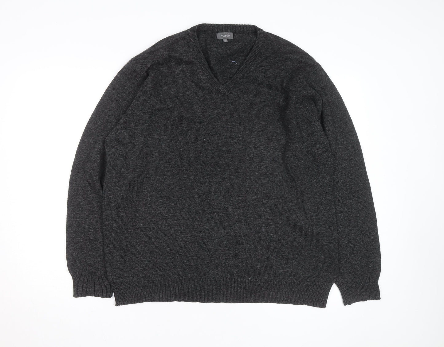 Wolsey Men’s Grey Wool V-Neck Pullover Jumper Size L