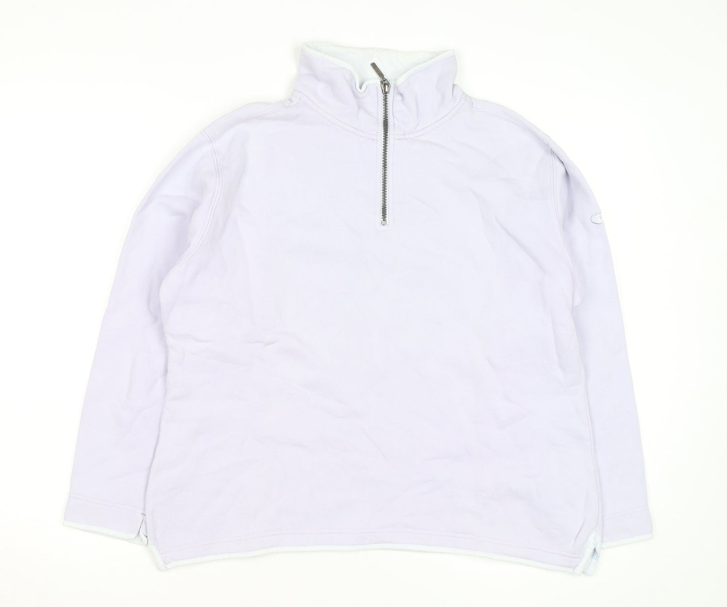 Crew Clothing Women Lilac 1/2 Zip Cotton Pullover Sweatshirt Size 12