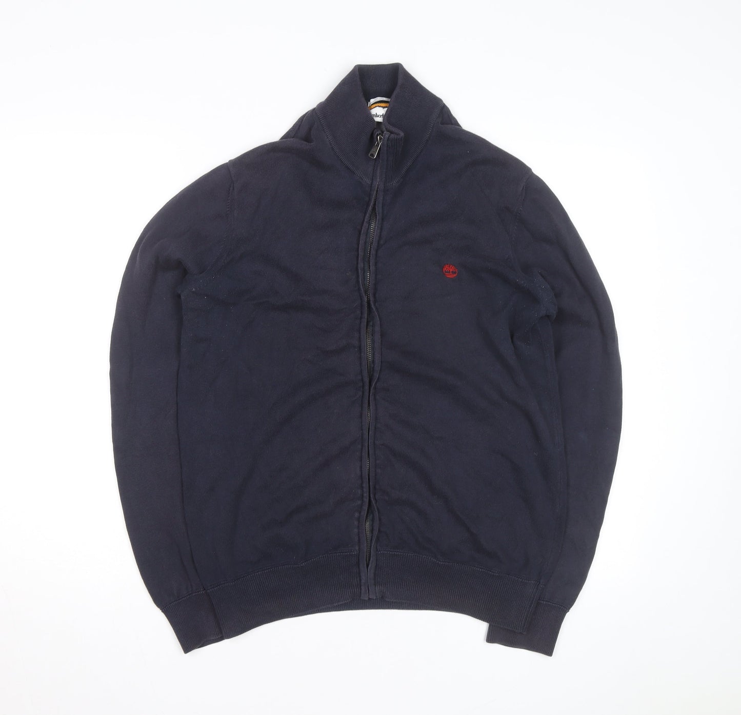 Timberland Men’s Blue Full Zip Cotton Jumper M Regular Fit
