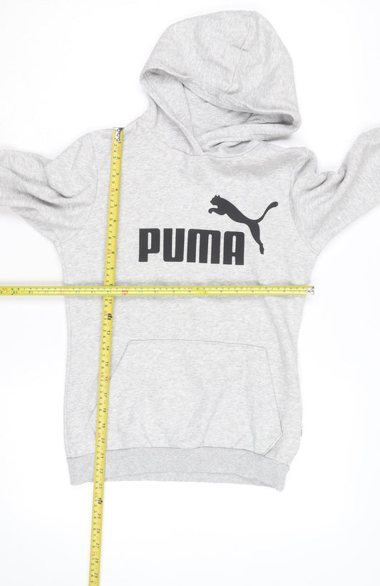Puma Boys Grey Hoodie Size 146 Pullover Hooded Sweatshirt