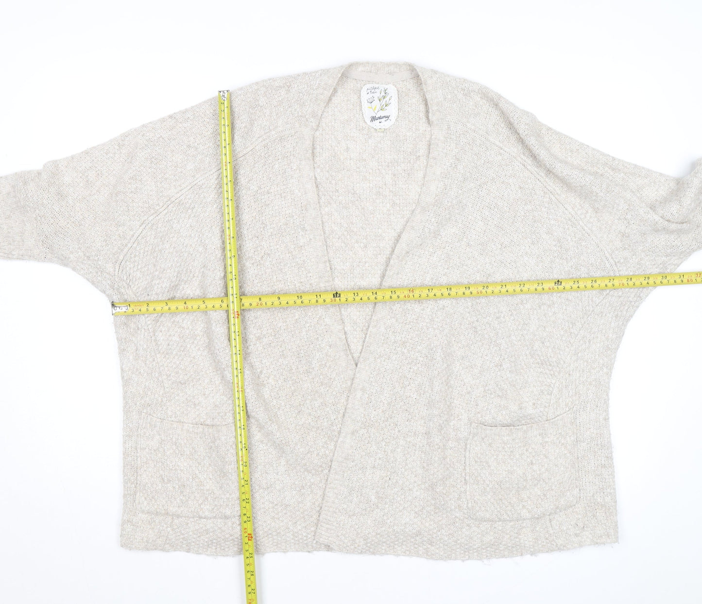 Marks and Spencer Women’s Beige Wool Blend Relaxed Fit Knit Cardigan M