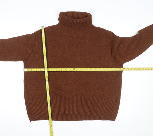 & Other Stories Women Brown Roll Neck Wool Jumper XS