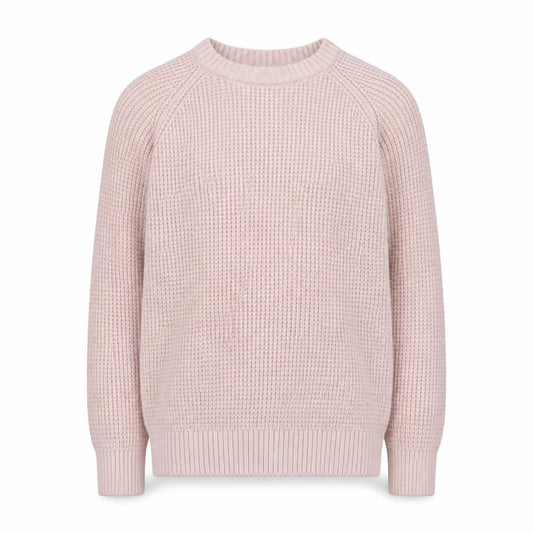 Marks & Spencer Girls Pink 7-8 Years Crew Neck Knitted Jumper