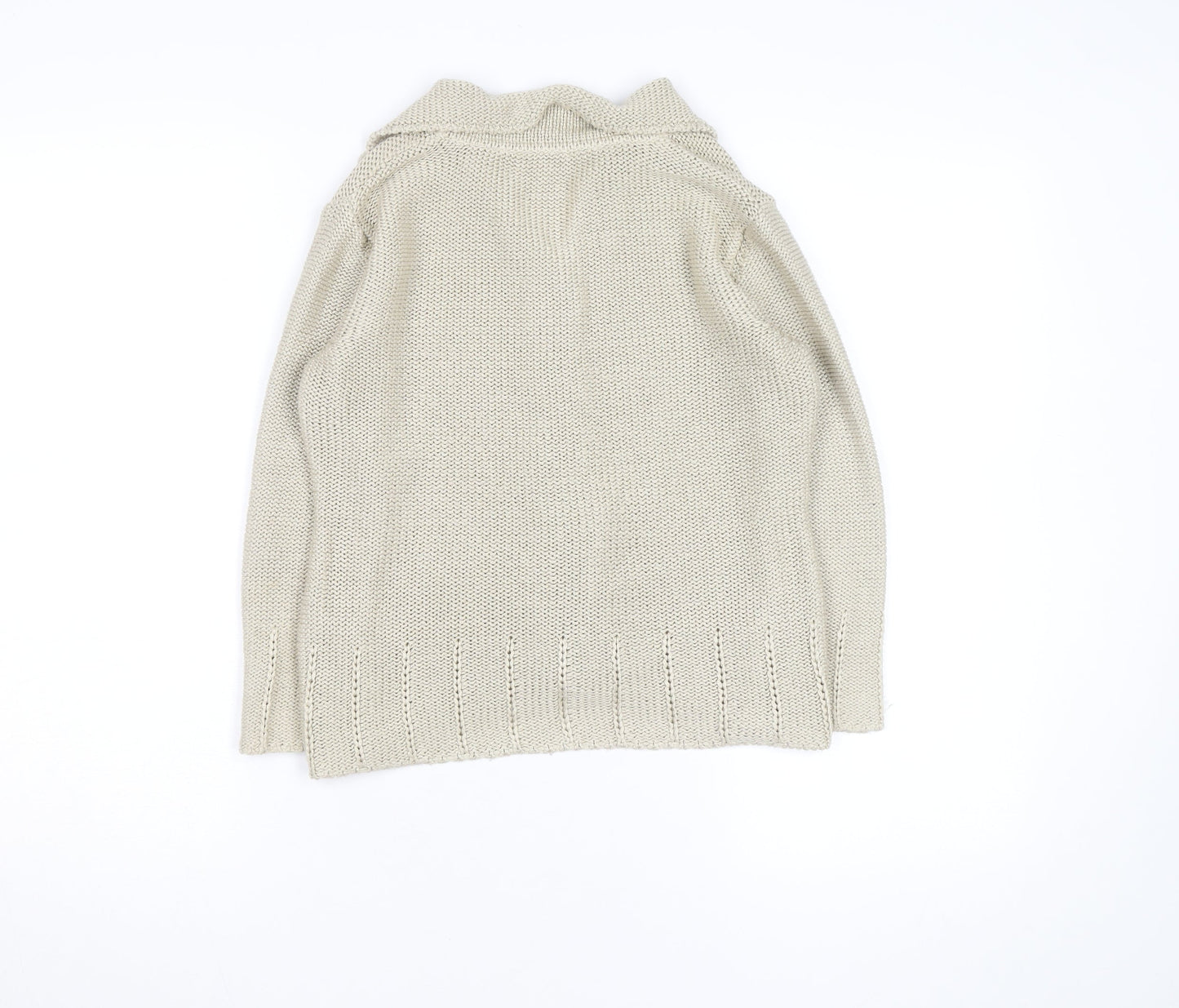Marks and Spencer Per Una Women Beige Cotton Button Cardigan Size 10