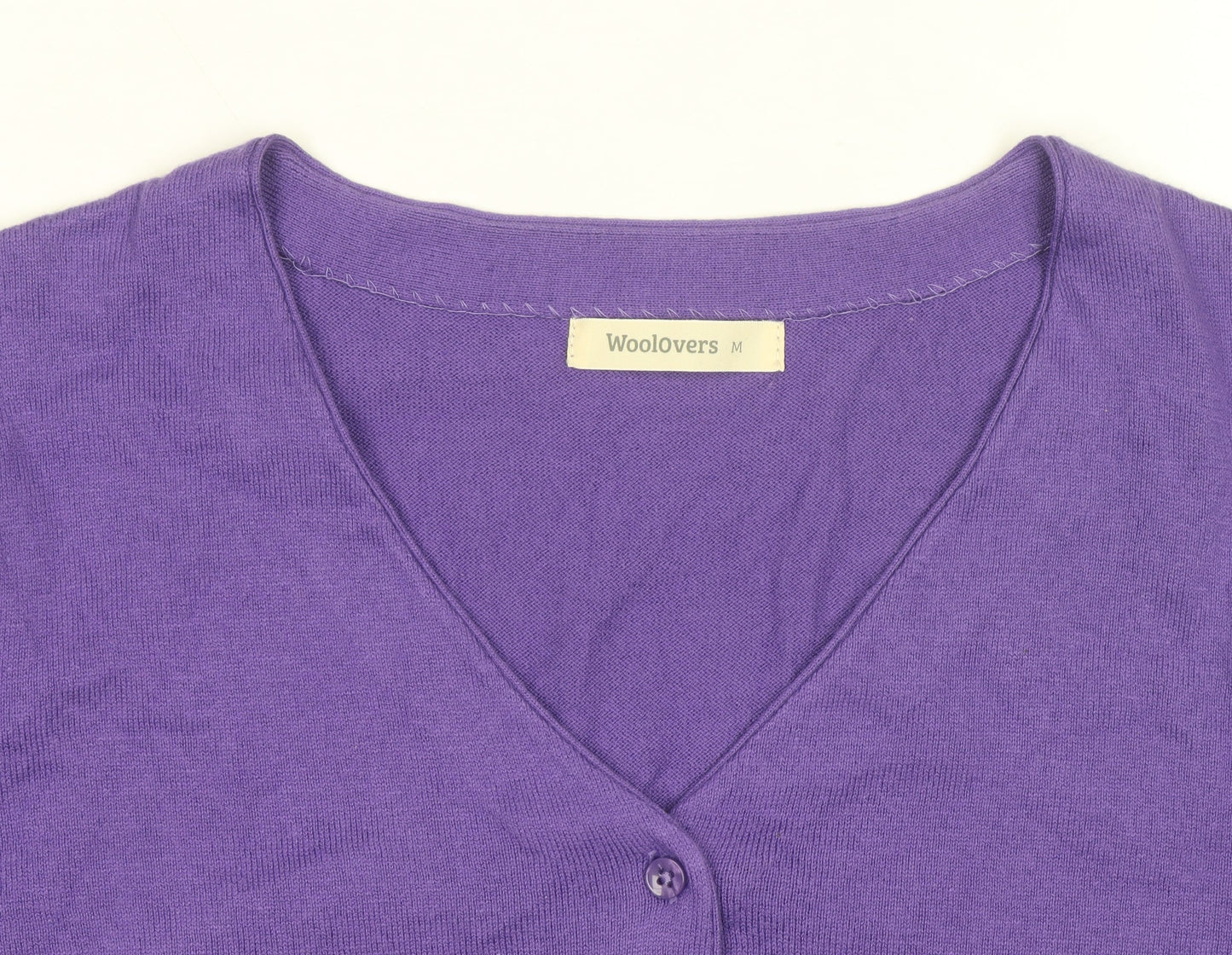 Woolovers Men's Purple Cotton Silk V-Neck Cardigan M