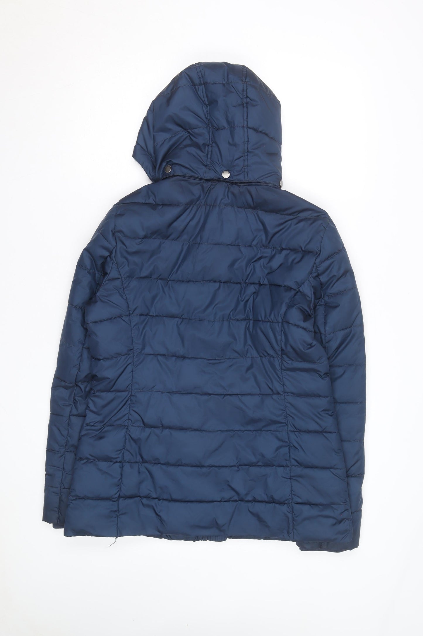 Barbour Women Blue Size 12 Puffer Jacket Hooded Quilted Winter Coat