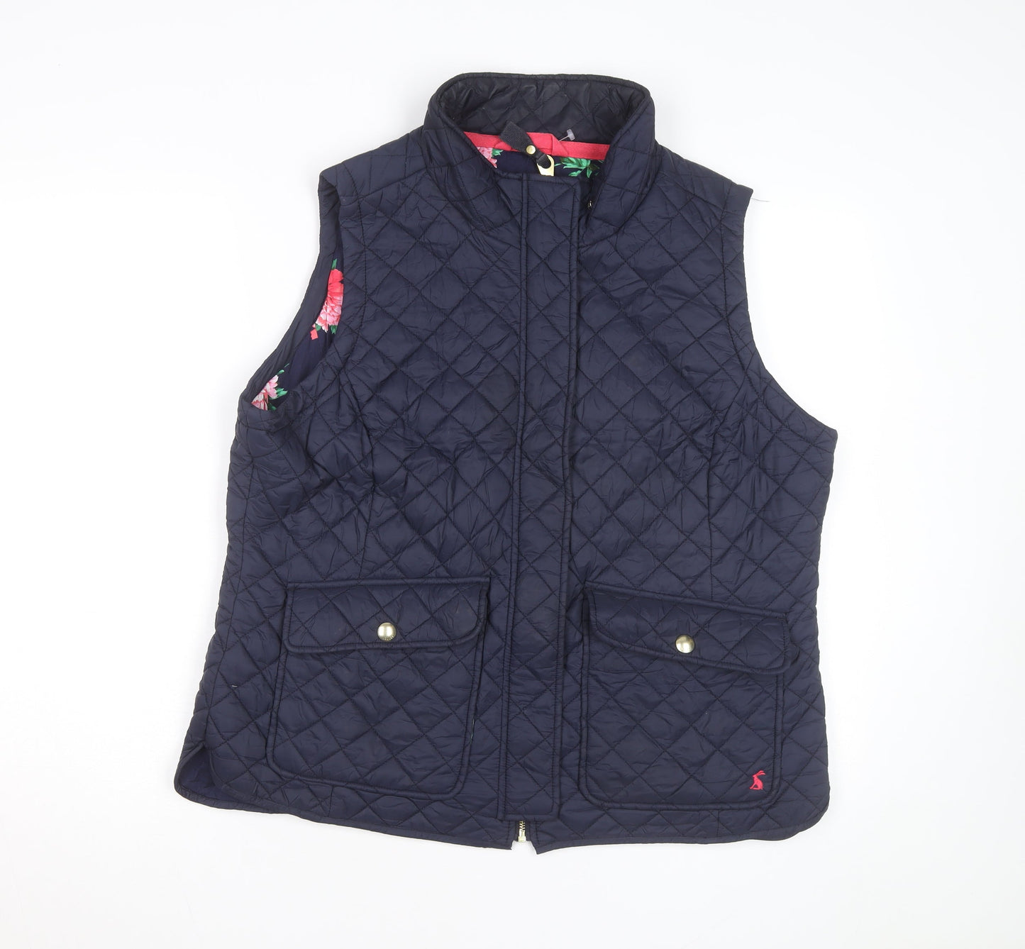 Joules Women's Blue Quilted Waistcoat Gilet Size 18 Lightweight