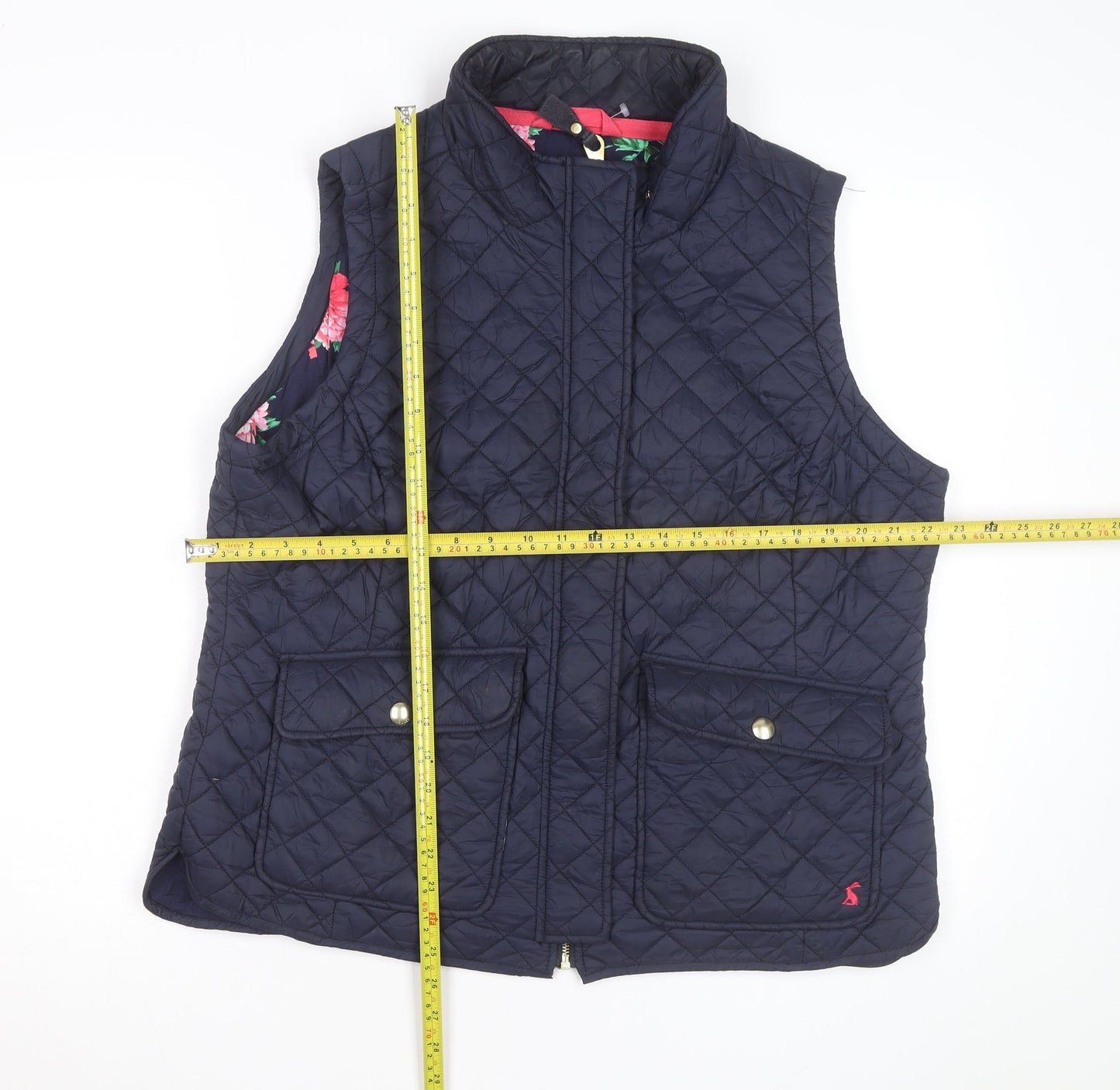 Joules Women's Blue Quilted Waistcoat Gilet Size 18 Lightweight