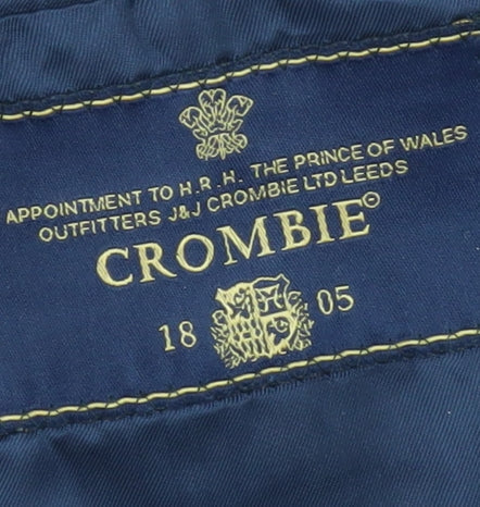 Crombie Men's Blue Corduroy Overcoat XL Cotton Lined Classic