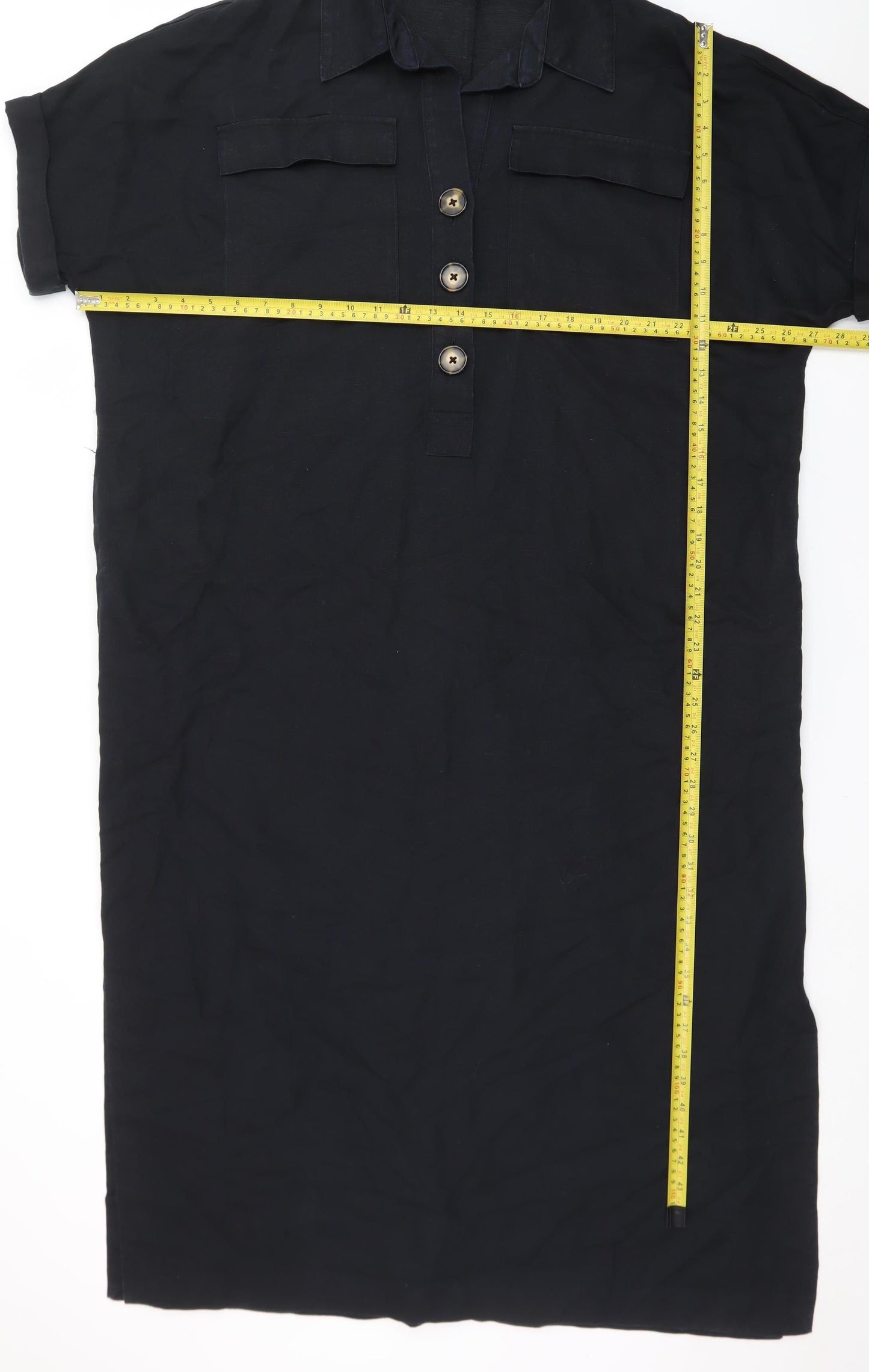 Marks and Spencer Womens Black Size 20 Collared Shirt Dress