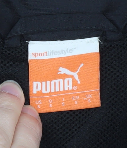 Puma Men's Black Hooded Windbreaker Jacket Size S