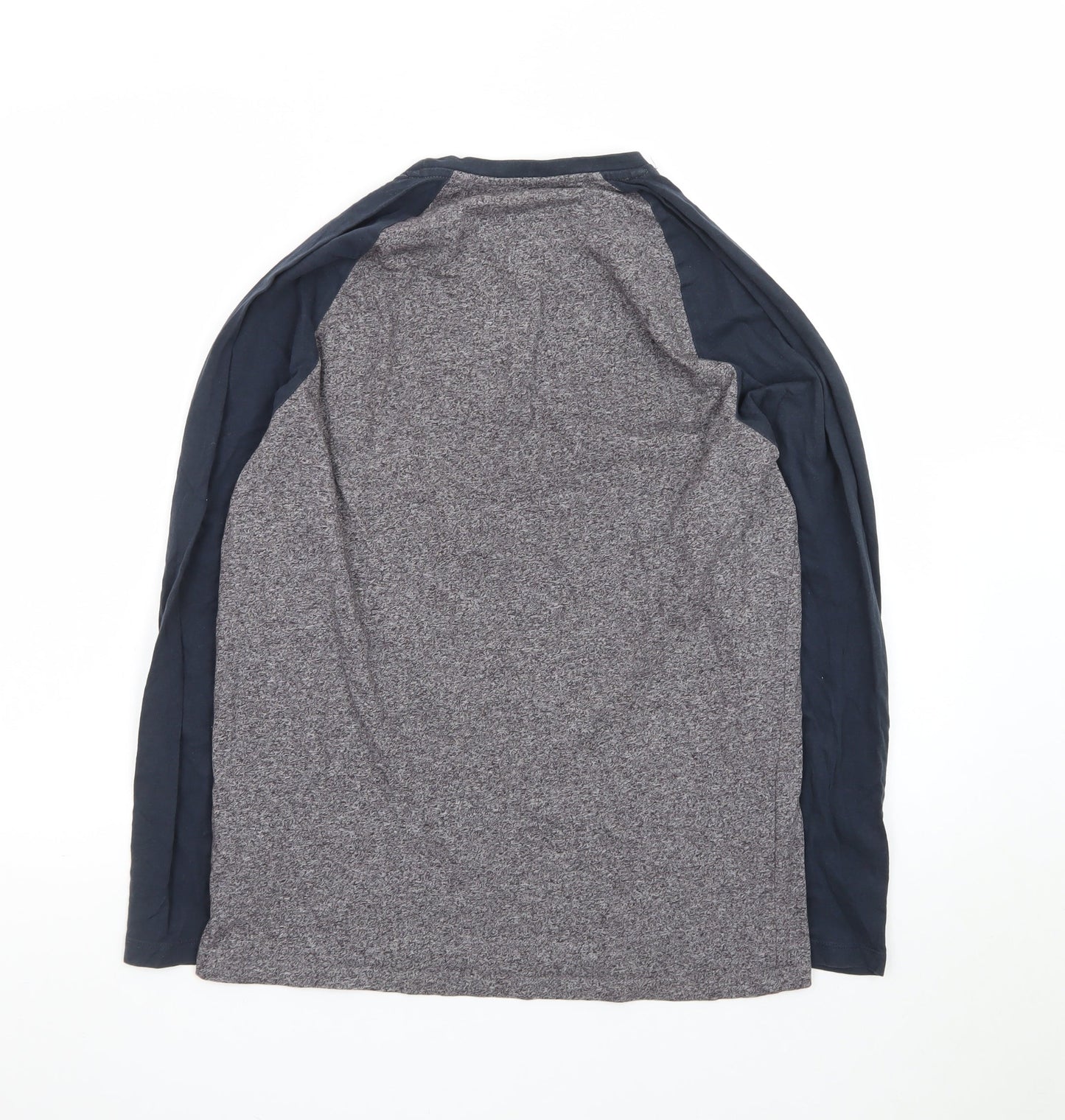 Easy Men’s Grey & Navy Long Sleeve Raglan T-Shirt Size S