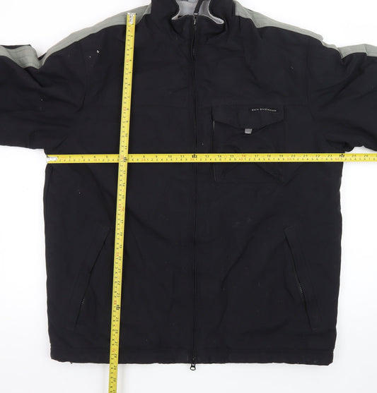 Ben Sherman Men’s Black L Windbreaker Jacket with Pockets