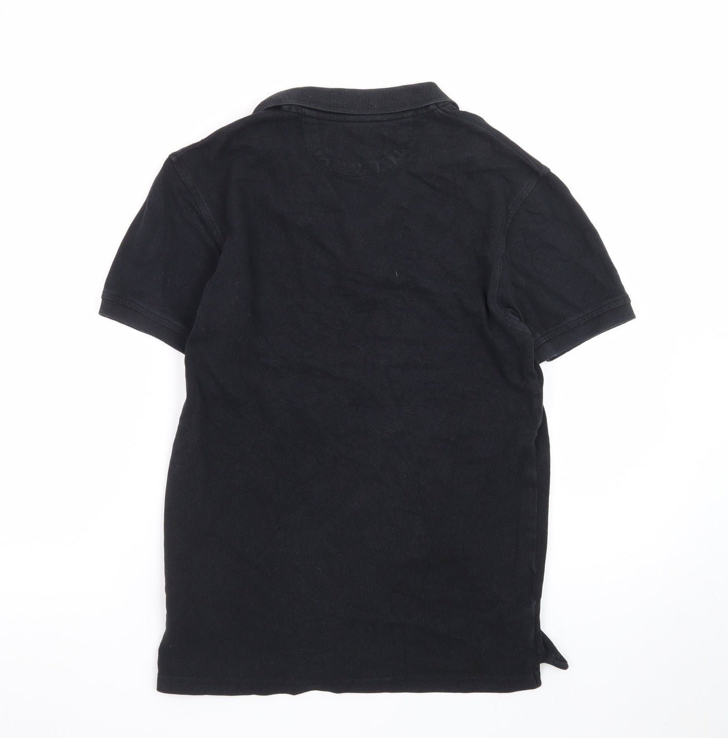 Zara Essentials Men's Black Short Sleeve Classic Fit Polo Shirt Size S