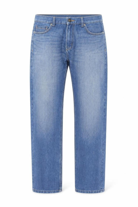 Front view of Denim Co. Men's Blue Straight Leg Jeans W34 L34