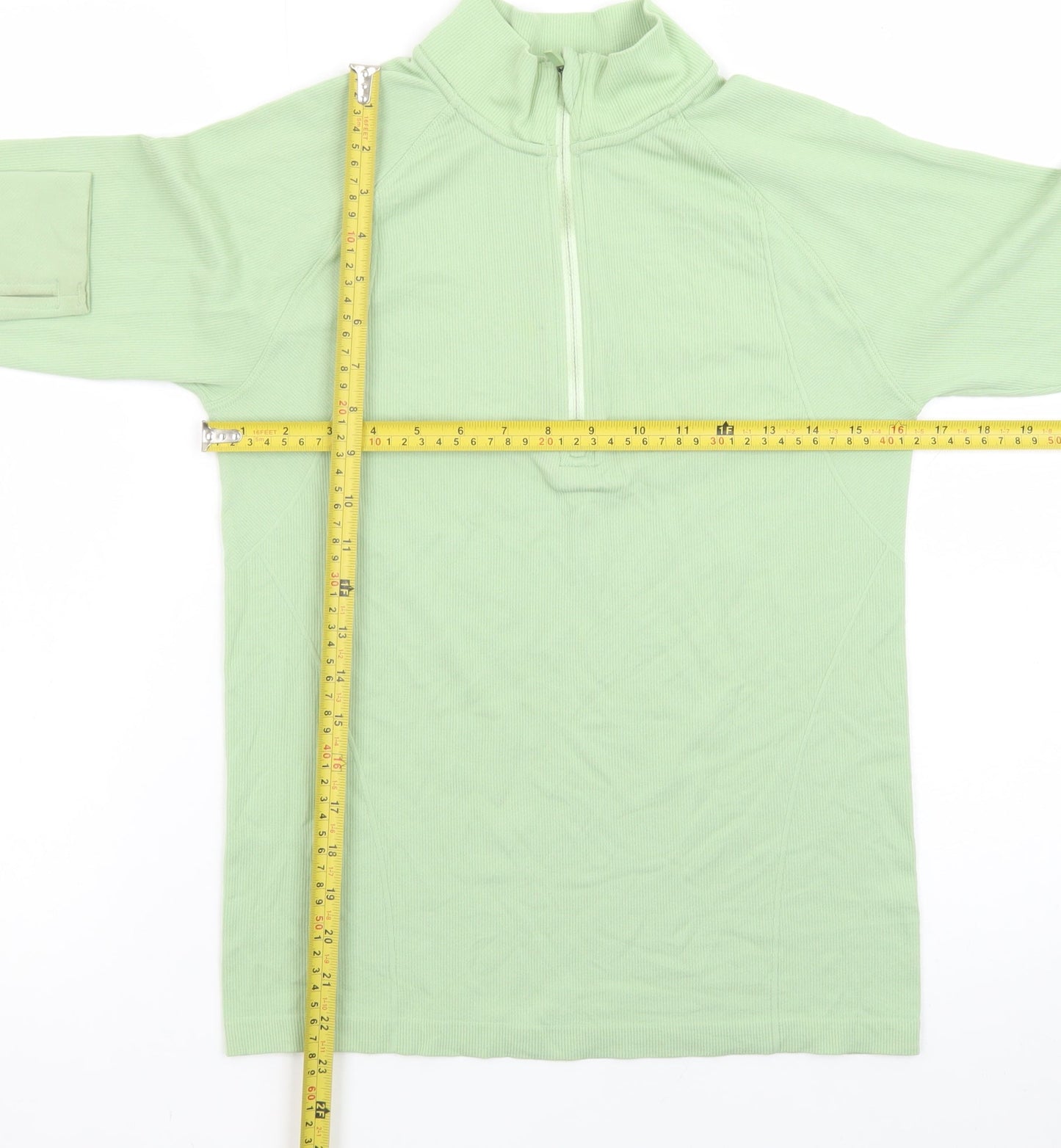 H&M Sport Women Green Slim Fit 1/2 Zip Activewear Jacket Size S