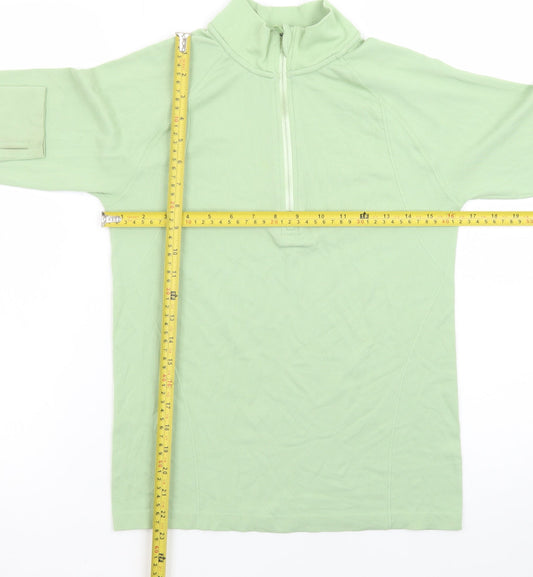 H&M Sport Women Green Slim Fit 1/2 Zip Activewear Jacket Size S